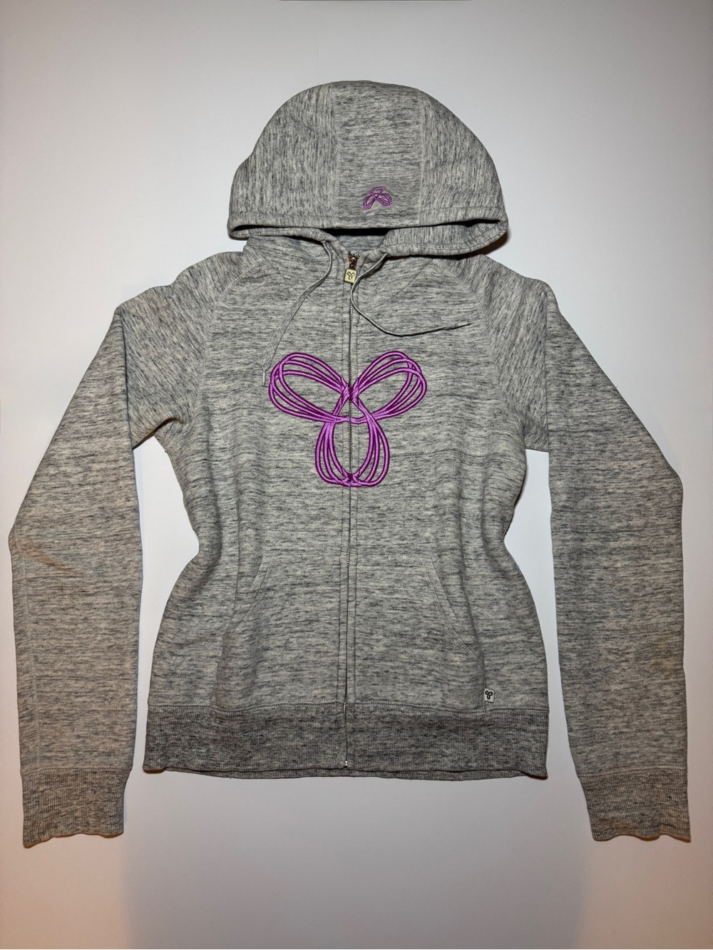 Vintage Y2K TNA Aritzia Grey Purple Logo Zip Hoodie Size M